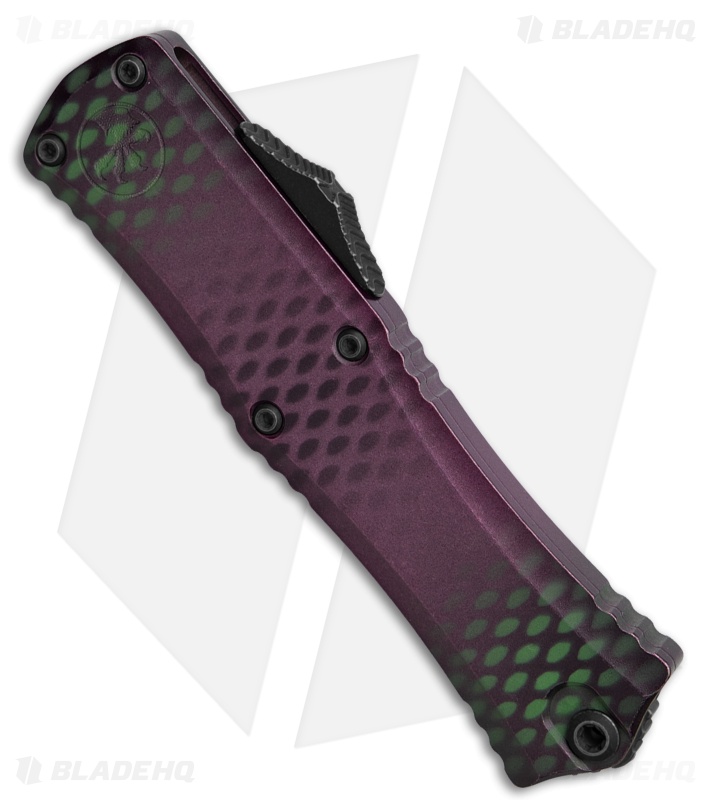 Microtech Hera II Mini Bayonet OTF Knife Purple X-51 Aluminum (3" Black SW)