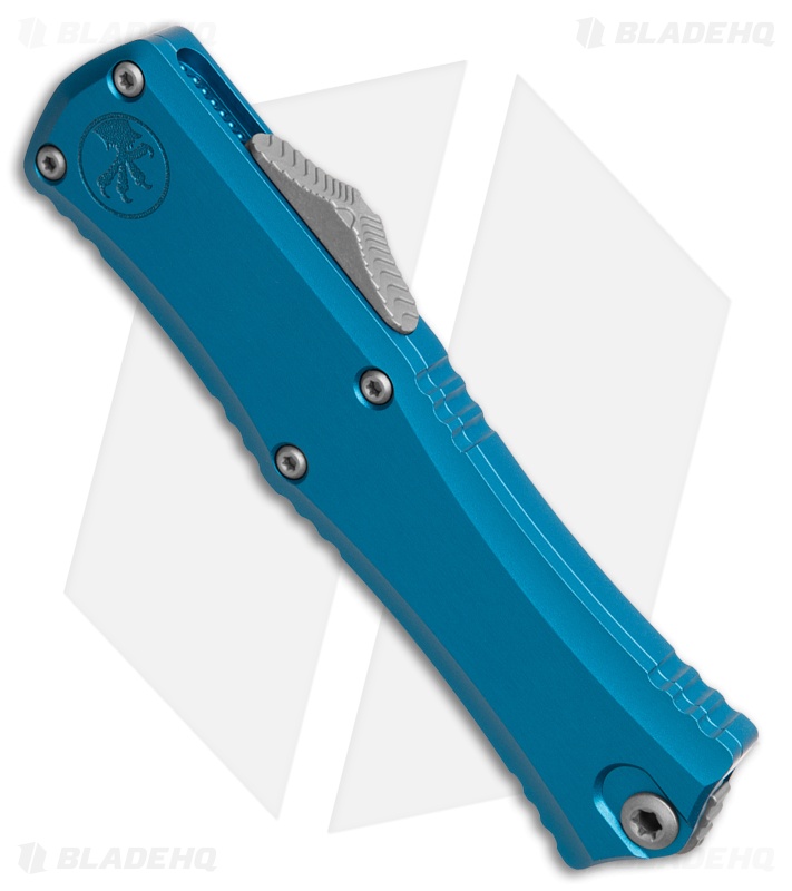 Microtech Hera II Mini D/E OTF Automatic Knife Blue Aluminum (2.9" AP Serr)