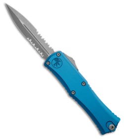 Microtech Hera II Mini D/E OTF Automatic Knife Blue Aluminum (2.9" AP Serr)