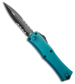 Microtech Hera II Mini D/E OTF Automatic Knife Blue Aluminum (2.9" Black Serr)