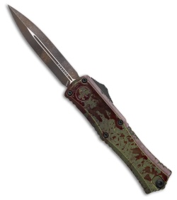 Microtech Hera II Mini D/E Outbreak OTF Automatic Knife Green/Red Al (3" SW)