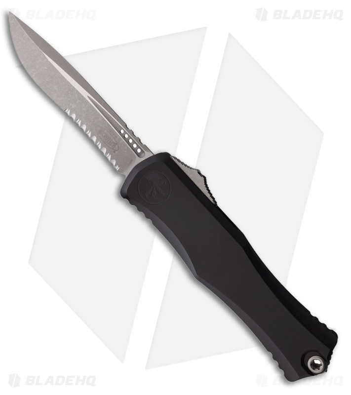 Microtech Hera II Recurve OTF Automatic Knife Black Aluminum (4" Apoc Serr)