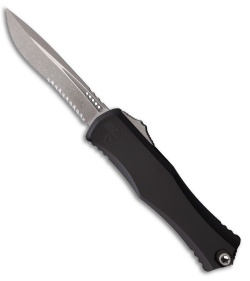 Microtech Microtech Hera II Recurve OTF Automatic Knife Black Aluminum (4" Apoc Serr) - $481.00 at Blade HQ