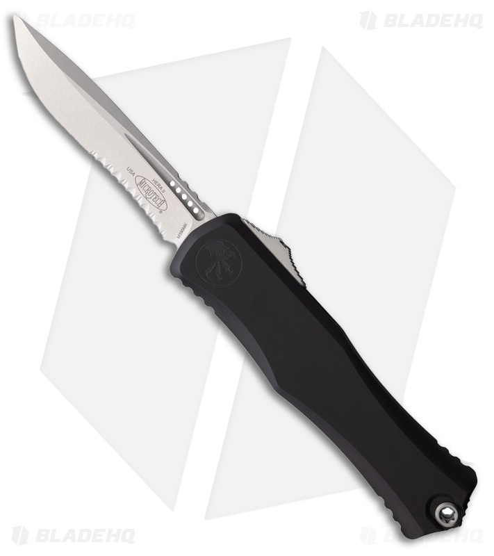 Microtech Hera II Recurve OTF Automatic Knife Black Aluminum (4" SW Serr)
