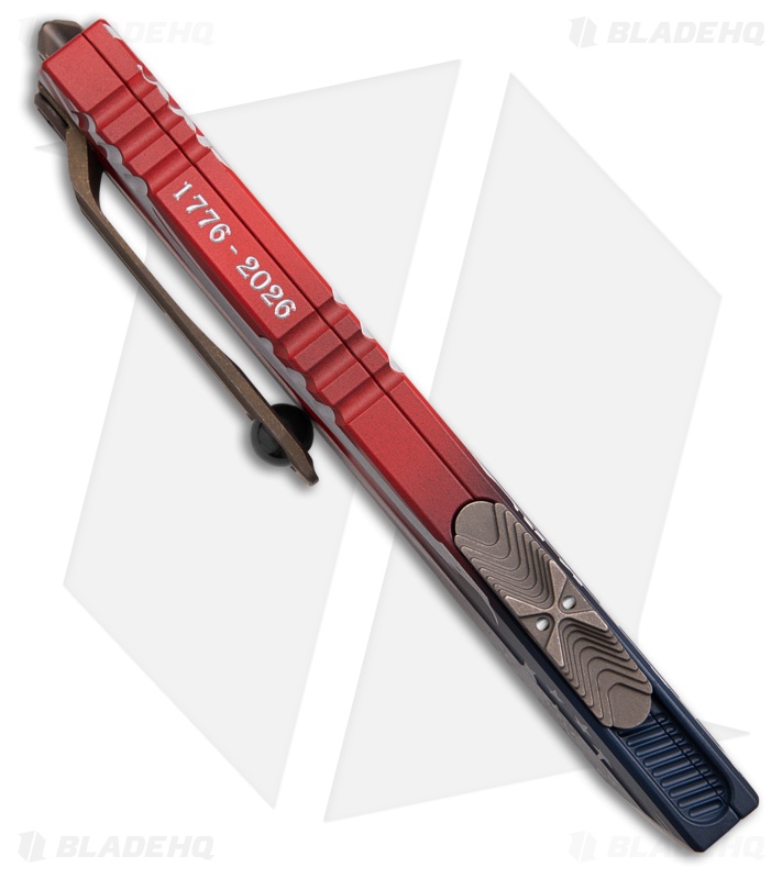 Microtech Luminary ZBP D/E OTF Knife 4th of July (3.6" Bronze Apoc)