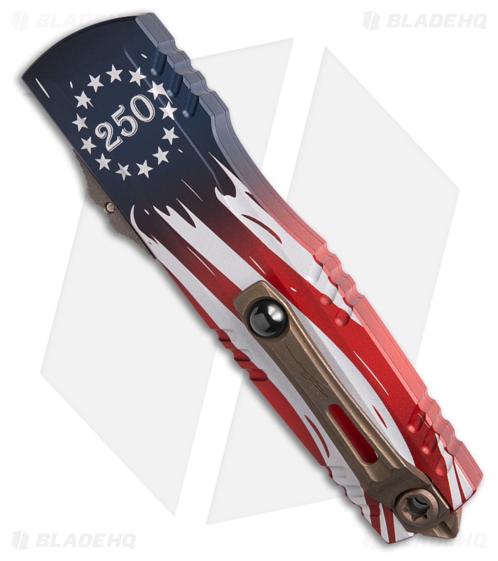 Microtech Luminary ZBP D/E OTF Knife 4th of July (3.6" Bronze Apoc)