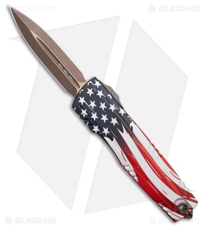 Microtech Luminary ZBP D/E OTF Knife 4th of July (3.6" Bronze Apoc)