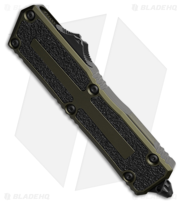 Microtech Scarab II Gen III D/E OTF Automatic Knife OD Green Al (4" Black Serr)