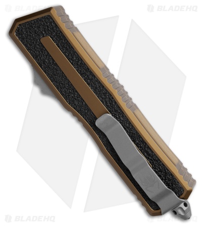 Microtech Scarab II Gen III D/E OTF Automatic Knife Tan Aluminum (4" Apoc)