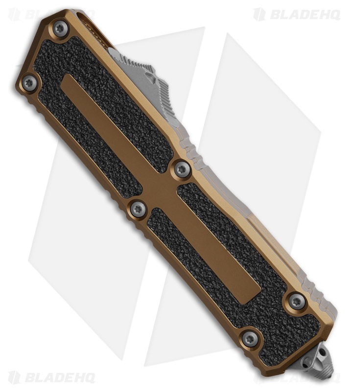 Microtech Scarab II Gen III D/E OTF Automatic Knife Tan Aluminum (4" Apoc)