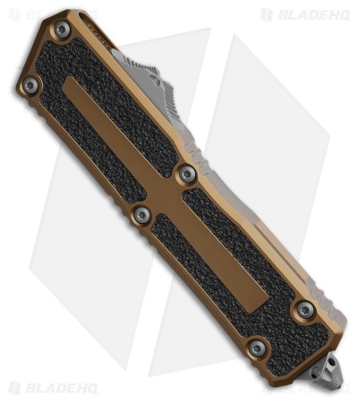 Microtech Scarab II Gen III D/E OTF Automatic Knife Tan Aluminum (4" Apoc)