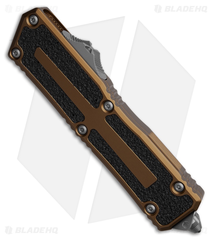 Microtech Scarab II Gen III D/E OTF Automatic Knife Tan Aluminum (4" Stonewash)
