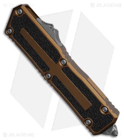 Microtech Scarab II Gen III D/E OTF Automatic Knife Tan Aluminum (4" Stonewash)