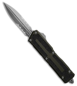 Microtech Scarab II Gen III D/E OTF Automatic Knife OD Green Al (4" Apoc Serr)