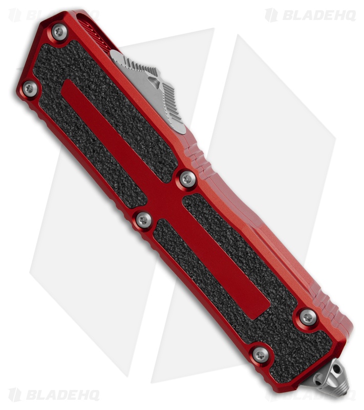 Microtech Scarab II Gen III D/E OTF Knife Red Aluminum (4" SW Serr) 1280-11RD