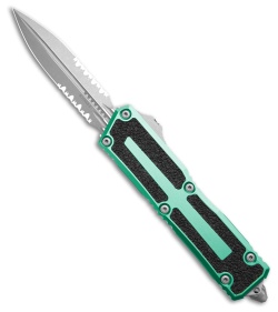 Microtech Scarab II Gen III D/E OTF Knife Turquoise Aluminum (4" Apoc Serr)
