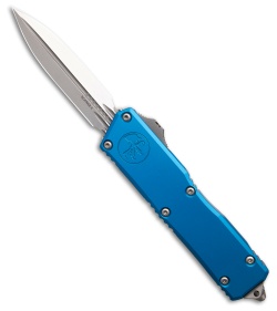 Microtech Scarab II Gen III Executive D/E OTF Knife Blue Aluminum (4" SW)