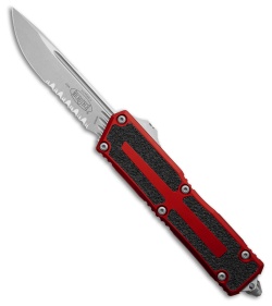 Microtech Scarab II Gen III S/E OTF Automatic Knife Red Aluminum (4" SW Serr)
