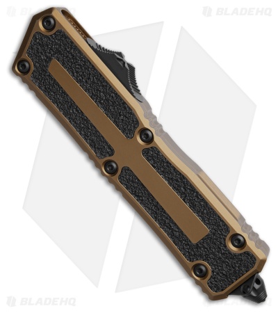 Microtech Scarab II Gen III D/E OTF Automatic Knife Tan Aluminum (4" Black Serr)