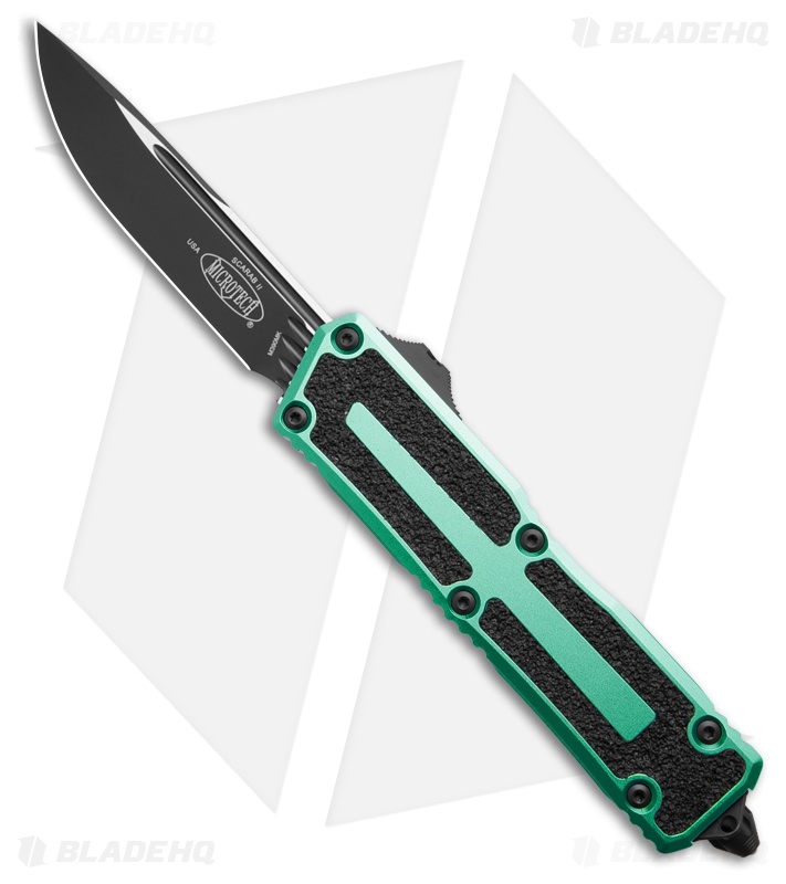 Microtech Scarab II Gen III S/E OTF Knife Turquoise Aluminum (4" Black) 1278-1TQ