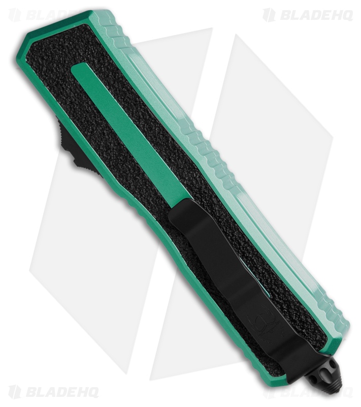 Microtech Scarab II Gen III S/E OTF Knife Turquoise Al (4" Black Serr) 1278-2TQ