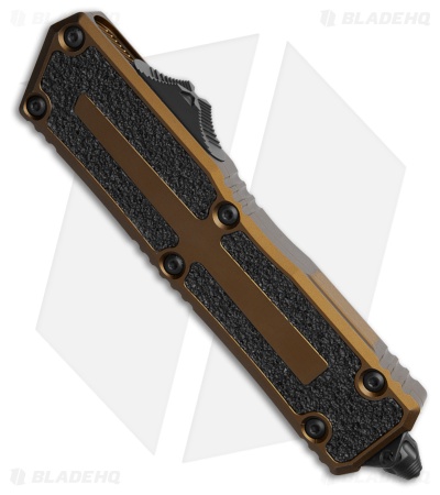 Microtech Scarab II Gen III T/E Auto Knife Tan Al (4" Black Full Serr)