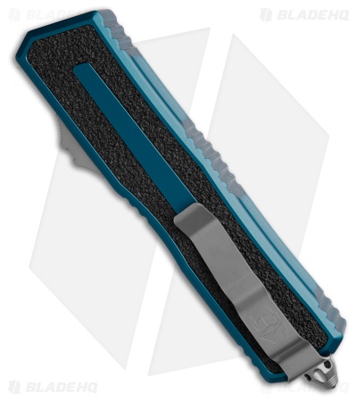 Microtech Scarab II Gen III T/E OTF Automatic Knife Blue Al (4" SW Serr)