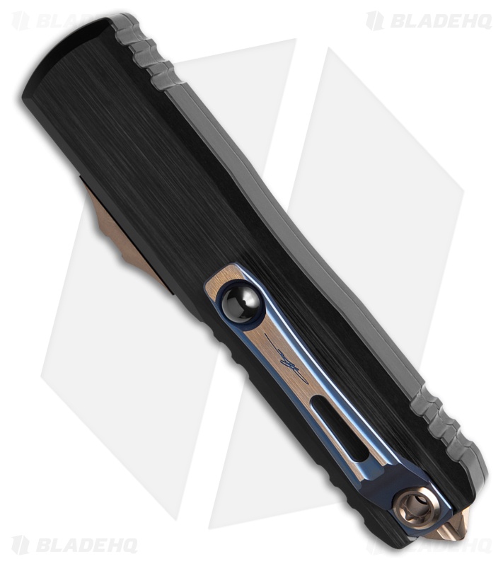 Microtech UTX-85 D/E Gen III OTF Automatic Knife Black (3.1" Coppermai Damascus)