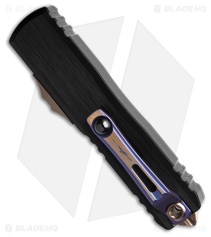 Microtech UTX-85 D/E Gen III OTF Automatic Knife Black (3.1" Coppermai Damascus)