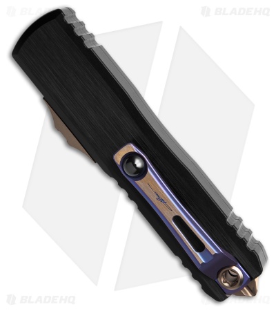 Microtech UTX-85 D/E Gen III OTF Automatic Knife Black (3.1" Coppermai Damascus)