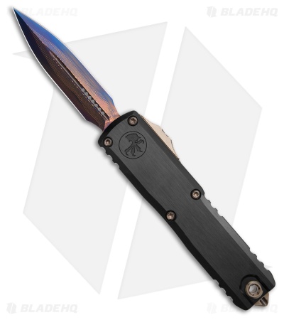 Microtech UTX-85 D/E Gen III OTF Automatic Knife Black (3.1" Coppermai Damascus)