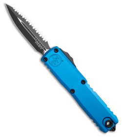 Microtech UTX-85 D/E  Gen IV OTF Automatic Knife Blue (3.1" Black Full Serr)