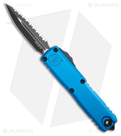Microtech UTX-85 D/E  Gen IV OTF Automatic Knife Blue (3.1" Black Full Serr)