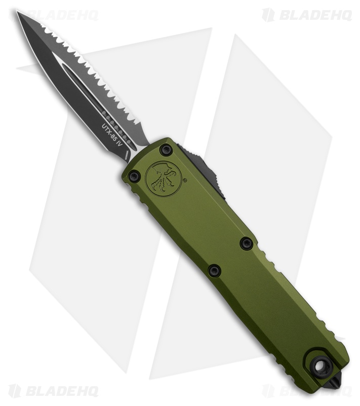 Microtech UTX-85 D/E Gen IV OTF Automatic Knife OD Green (3.1" Black Full Serr)