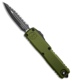 Microtech UTX-85 D/E  Gen IV OTF Automatic Knife OD Green (3.1" Black Full Serr)