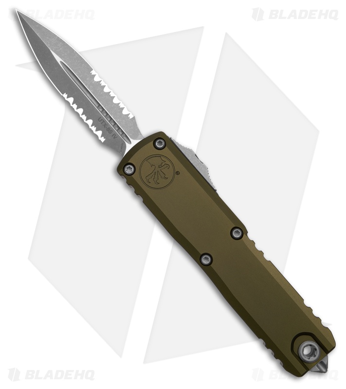 Microtech UTX-85 D/E Gen IV OTF Automatic Knife OD Green (3.1" Apoc Serr)
