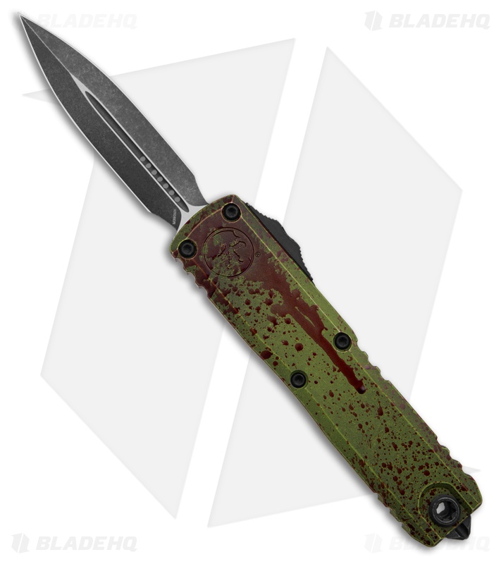 Microtech UTX-85 D/E Gen IV OTF Automatic Knife Outbreak Green Al (3.1" SW)