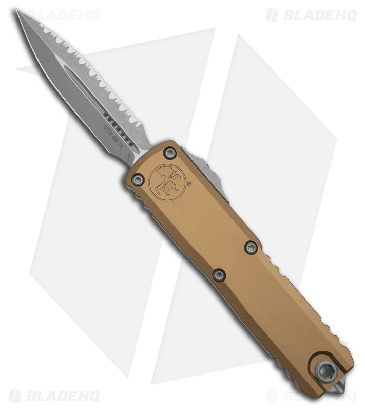 Microtech UTX-85 D/E  Gen IV OTF Automatic Knife Tan (3.1" Apoc Full Serr)