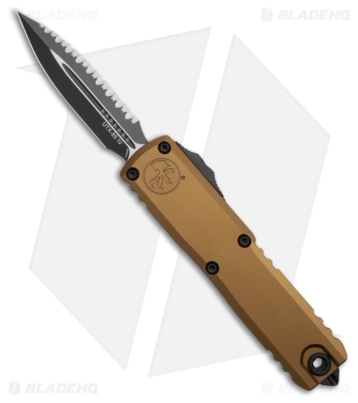 Microtech UTX-85 D/E Gen IV OTF Automatic Knife Tan (3.1" Black Full Serr)