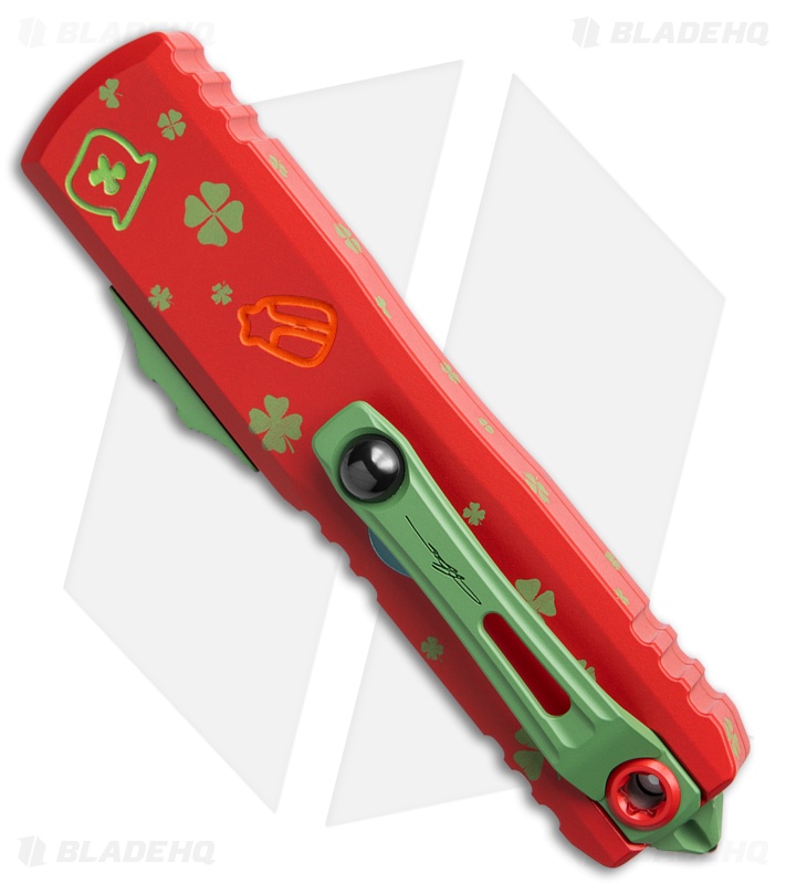 Microtech UTX-85 Tanto  Gen IV OTF Automatic Knife ST. Patrick's Day (3.1" SPD)