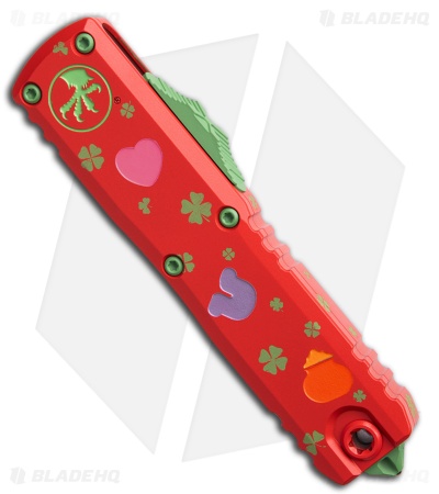 Microtech UTX-85 Tanto  Gen IV OTF Automatic Knife ST. Patrick's Day (3.1" SPD)