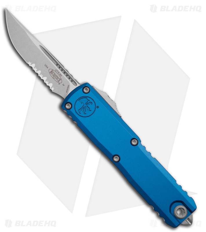 Microtech UTX-85 Gen IV S/E OTF | Blue Aluminum | SW Serr