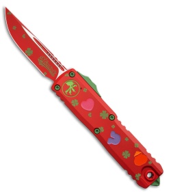 Microtech UTX-85 Gen IV S/E OTF Automatic Knife ST Patrick's Day Al (3.1" Red)
