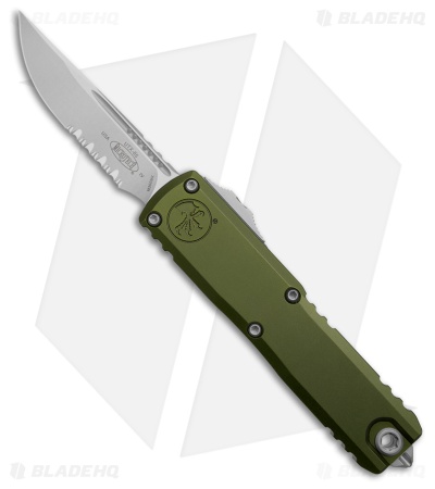 Microtech UTX-85 S/E  Gen IV OTF Automatic Knife OD Green Serr (3.0" Stonewash)