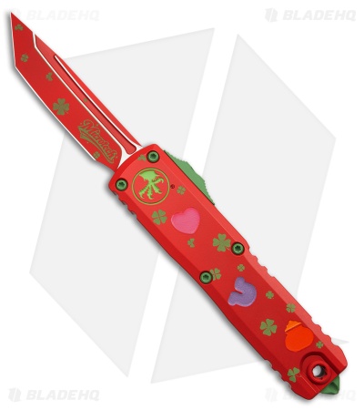 Microtech UTX-85 Tanto  Gen IV OTF Automatic Knife ST. Patrick's Day (3.1" SPD)