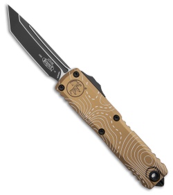 Microtech UTX-85 Tanto  Gen IV OTF Automatic Knife Topographic Tan (3.1" Black)