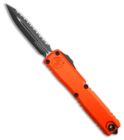 Microtech Ultratech D/E Gen IV Automatic Knife Orange Al (3.5" Black Full Serr)