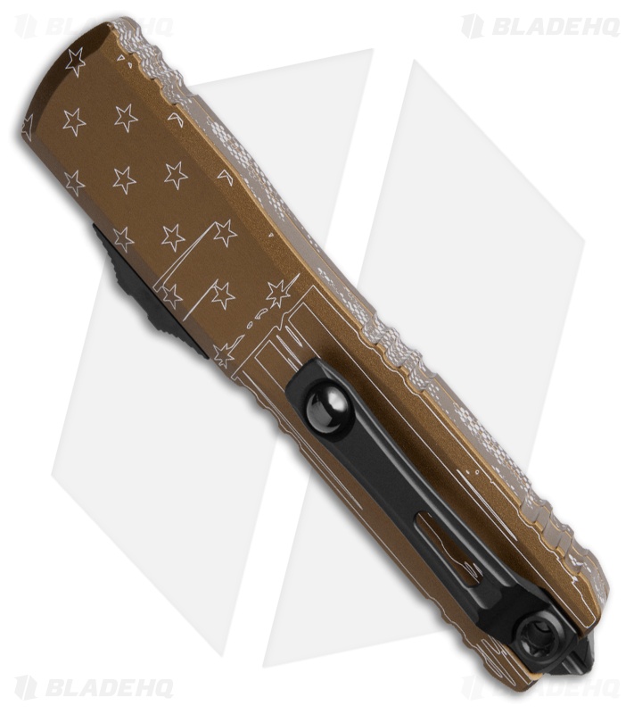 Microtech Ultratech D/E Gen IV Automatic Knife Tan Hero Al (3.5" Black)