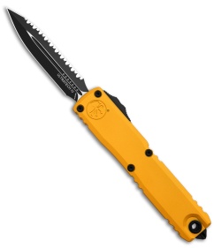 Microtech Ultratech D/E Gen IV Automatic Knife Yellow Al (3.5" Black Full Serr)