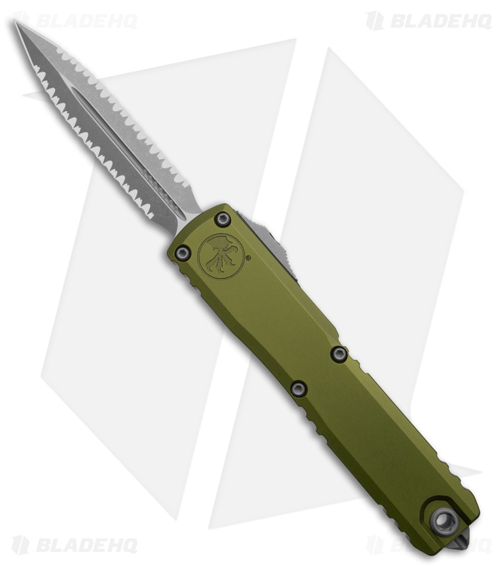 Microtech Ultratech Gen IV D/E OTF Knife OD Green Aluminum (3.5" Apoc Double FS)